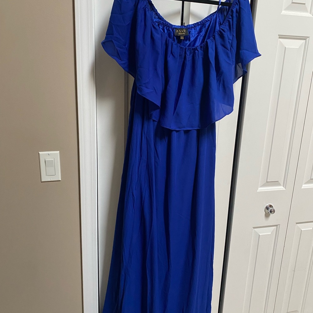 Blue Off-Shoulder Maxi Dress NEW with tags!!